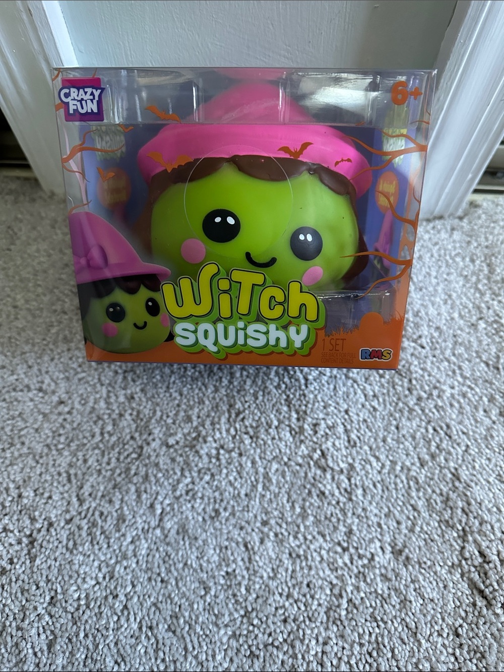 Witch Squishy Toy - Pink Hat & Green Face